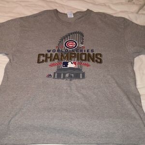 Chicago Cubs Gray 2016 World Series Champions MLB Baseball T shirt XL mens